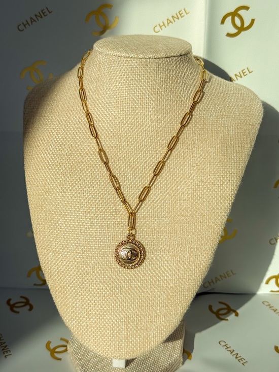 CHANEL Jewelry - CHANEL Gold Medallion CC Pendant Necklace with Chain